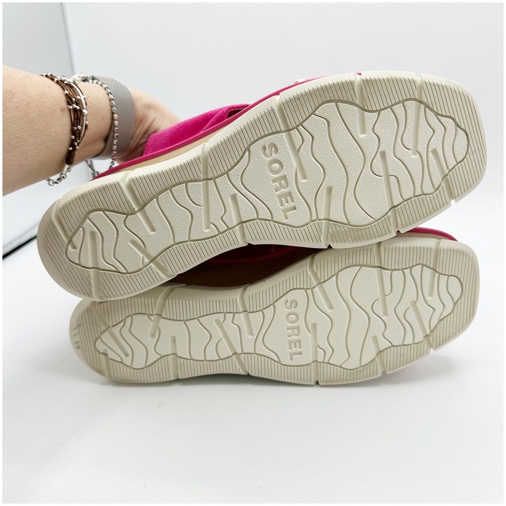 Sorel Joanie III Women's Fuchsia Suede Wedge Platform Sandals Size 10 - Picture 8 of 11